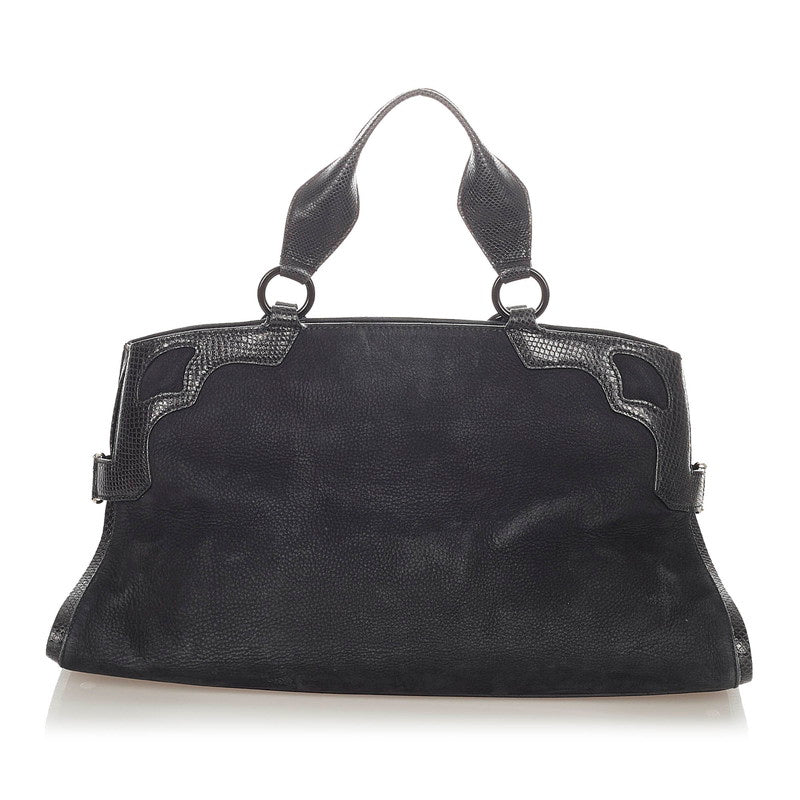 カルティエ マルチェロ ブラック レザー ハンドバッグ レディース CARTIER 【中古】