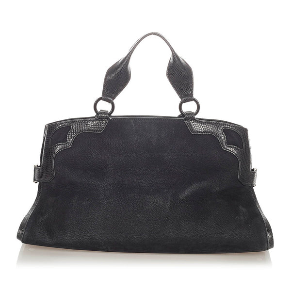 カルティエ マルチェロ ブラック レザー ハンドバッグ レディース CARTIER 【中古】