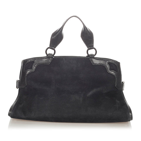 カルティエ マルチェロ ブラック レザー ハンドバッグ レディース CARTIER 【中古】