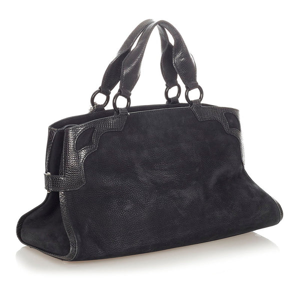 カルティエ マルチェロ ブラック レザー ハンドバッグ レディース CARTIER 【中古】