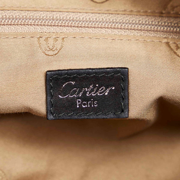 カルティエ マルチェロ ブラック レザー ハンドバッグ レディース CARTIER 【中古】