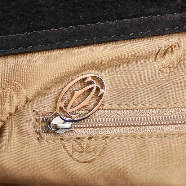 カルティエ マルチェロ ブラック レザー ハンドバッグ レディース CARTIER 【中古】