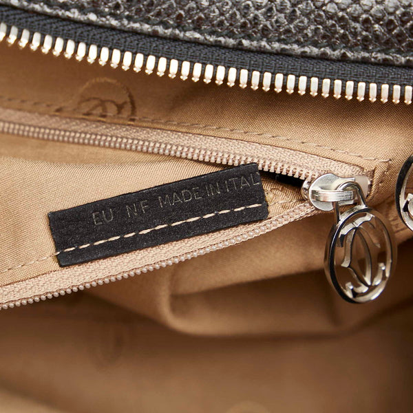 カルティエ マルチェロ ブラック レザー ハンドバッグ レディース CARTIER 【中古】