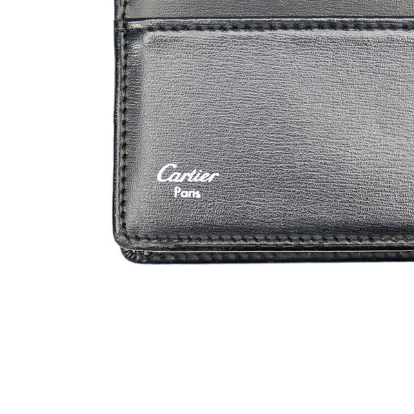 カルティエ パシャライン ブラック レザー 長財布 メンズ CARTIER 【中古】