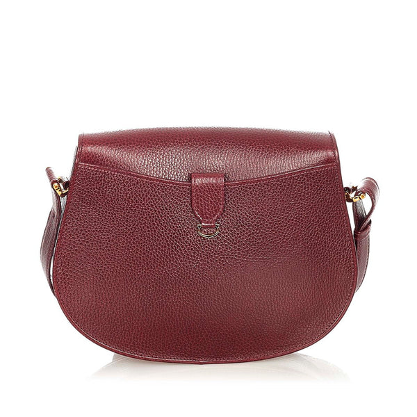 カルティエ マストライン ワインレッド レザー 肩掛け ショルダーバッグ レディース CARTIER 【中古】