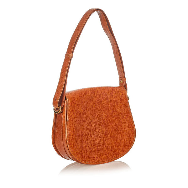 カルティエ マスト ショルダーバッグ キャメル レザー レディース CARTIER 【中古】