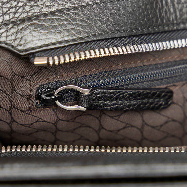 カルティエ ラドーニャ　 ブラック シルバー レザー ショルダーバッグ レディース CARTIER 【中古】