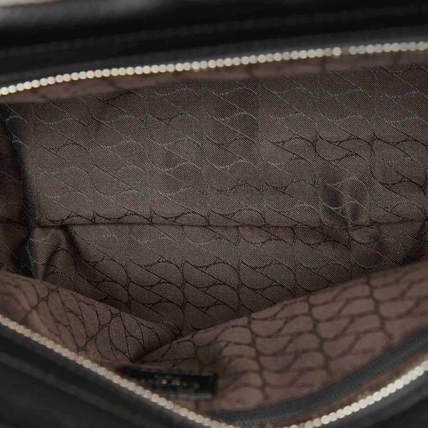 カルティエ ラドーニャ　 ブラック シルバー レザー ショルダーバッグ レディース CARTIER 【中古】