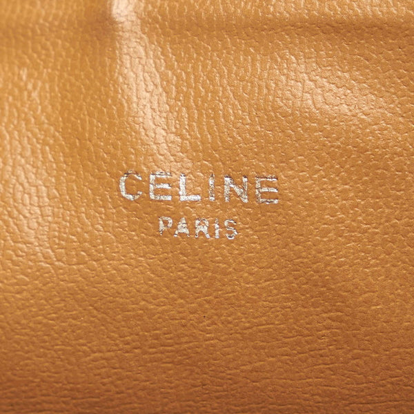 セリーヌ Cマカダム ベージュ ブラウン PVC レザー ポーチ レディース CELINE 【中古】