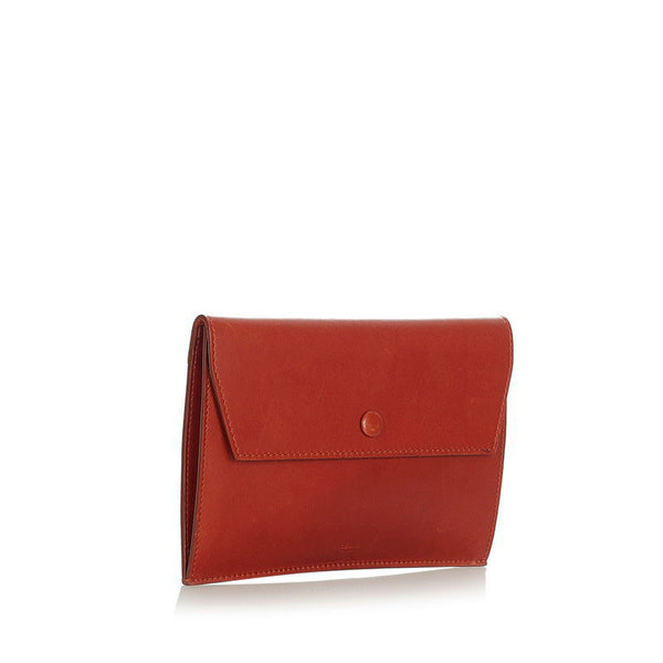 セリーヌ キャメル レザー ポーチ レディース CELINE 【中古】