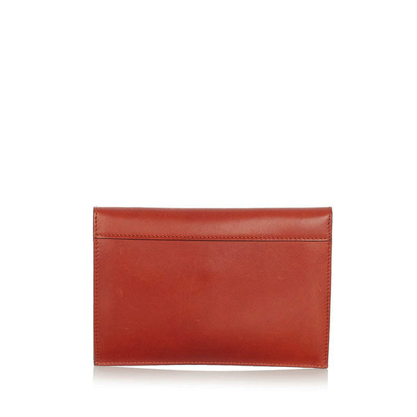 セリーヌ キャメル レザー ポーチ レディース CELINE 【中古】