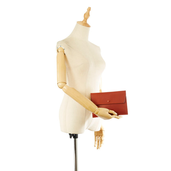 セリーヌ キャメル レザー ポーチ レディース CELINE 【中古】