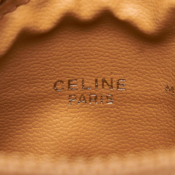 セリーヌ マカダム ブラウン PVC レザー コインケース レディース CELINE 【中古】