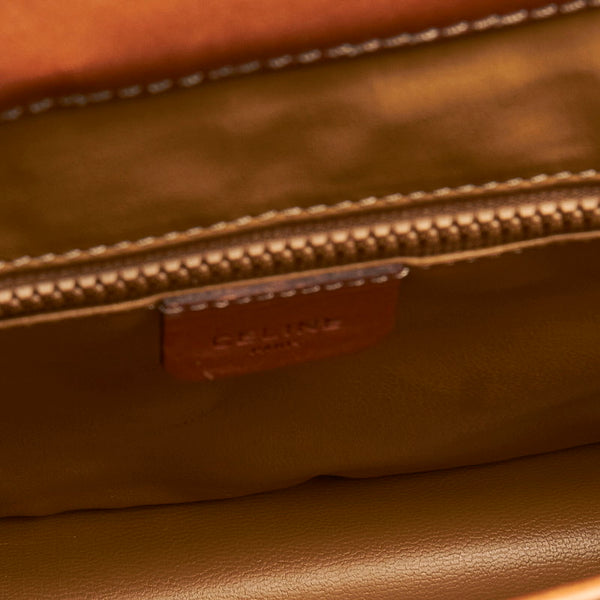 セリーヌ マカダム ベージュ レザー 斜め掛け ショルダーバッグ レディース CELINE 【中古】