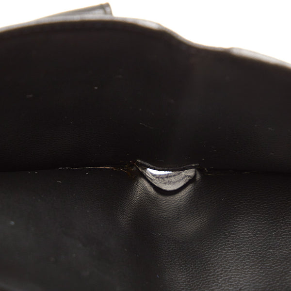 セリーヌ ブラック レザー 二つ折り財布 メンズ CELINE 【中古】