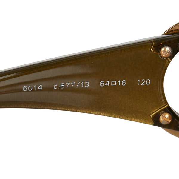 シャネル ココマーク 6014 c 877 13 ブラウン ゴールド プラスチック メタル サングラス レディース CHANEL 【中古】