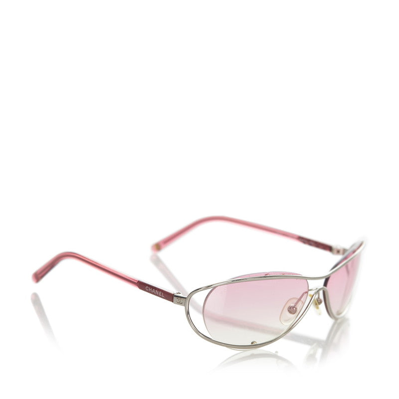 シャネル 4020 オーバル ピンク プラスチック メタル サングラス レディース CHANEL 【中古】