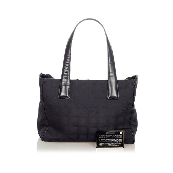 シャネル ニュートラベルトート ブラック キャンバス トートバッグ レディース CHANEL 【中古】