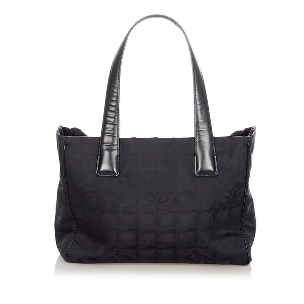 シャネル ニュートラベルトート ブラック キャンバス トートバッグ レディース CHANEL 【中古】