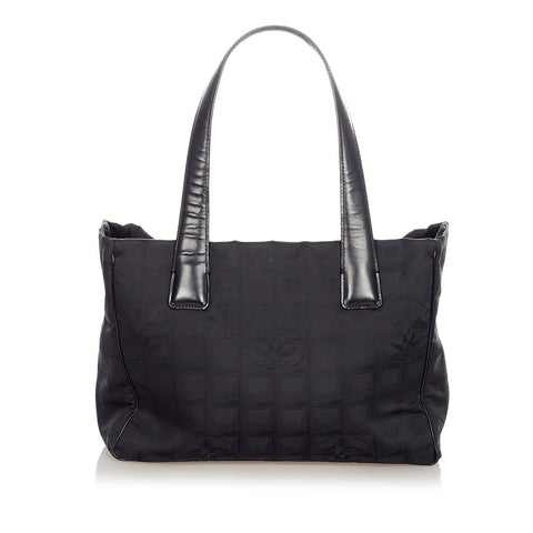 シャネル ニュートラベルトート ブラック キャンバス トートバッグ レディース CHANEL 【中古】