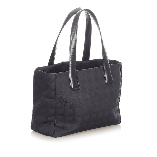 シャネル ニュートラベルトート ブラック キャンバス トートバッグ レディース CHANEL 【中古】