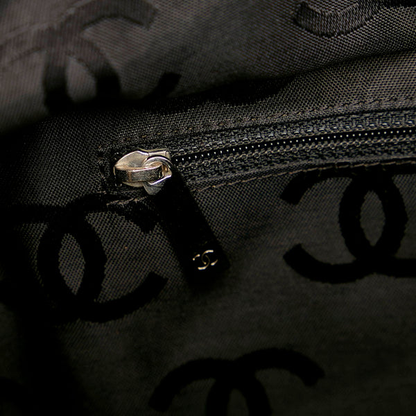 シャネル カンボン ベージュ ブラック レザー トートバッグ レディース CHANEL 【中古】