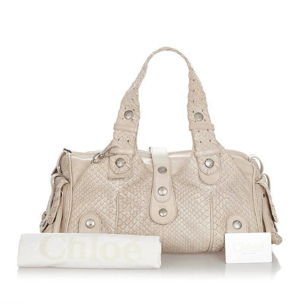 クロエ シルベラード　 ライトベージュ レザー ショルダーバッグ レディース Chloe 【中古】