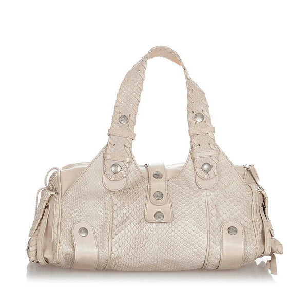 クロエ シルベラード　 ライトベージュ レザー ショルダーバッグ レディース Chloe 【中古】