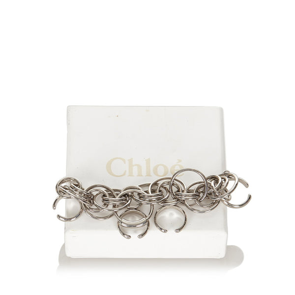 クロエ シルバー メタル 4連リング リング 指輪 レディース Chloe 13.5号 【中古】