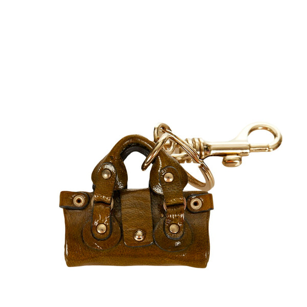 クロエ キーホルダー カーキ ゴールド レザー レディース Chloe 【中古】