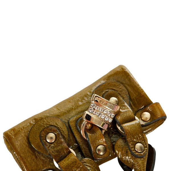 クロエ キーホルダー カーキ ゴールド レザー レディース Chloe 【中古】