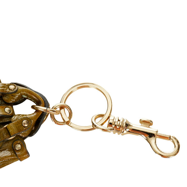 クロエ キーホルダー カーキ ゴールド レザー レディース Chloe 【中古】