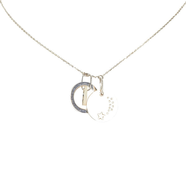 クリスチャンディオール シルバー メタル ラインストーン スター ネックレス レディース Christian Dior 【中古】