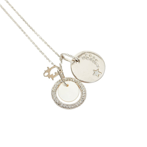 クリスチャンディオール シルバー メタル ラインストーン スター ネックレス レディース Christian Dior 【中古】