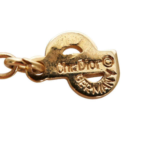 クリスチャンディオール ゴールド ブラック  メッキ ラインストーン ネックレス レディース Christian Dior 【中古】