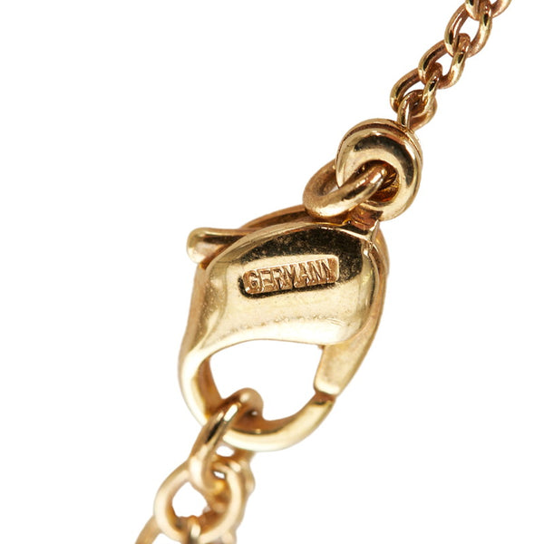 クリスチャンディオール ゴールド ブラック  メッキ ラインストーン ネックレス レディース Christian Dior 【中古】