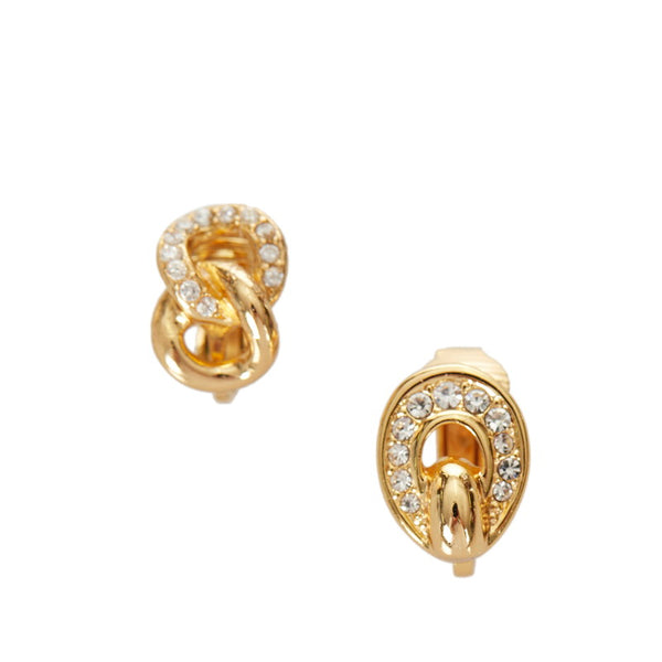 クリスチャンディオール ゴールド メッキ ラインストーン イヤリング レディース Christian Dior 【中古】