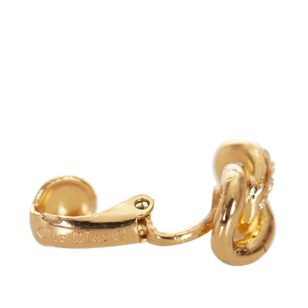 クリスチャンディオール ゴールド メッキ ラインストーン イヤリング レディース Christian Dior 【中古】