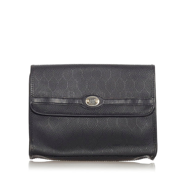 クリスチャンディオール ブラック PVC レザー ポーチ レディース Christian Dior 【中古】