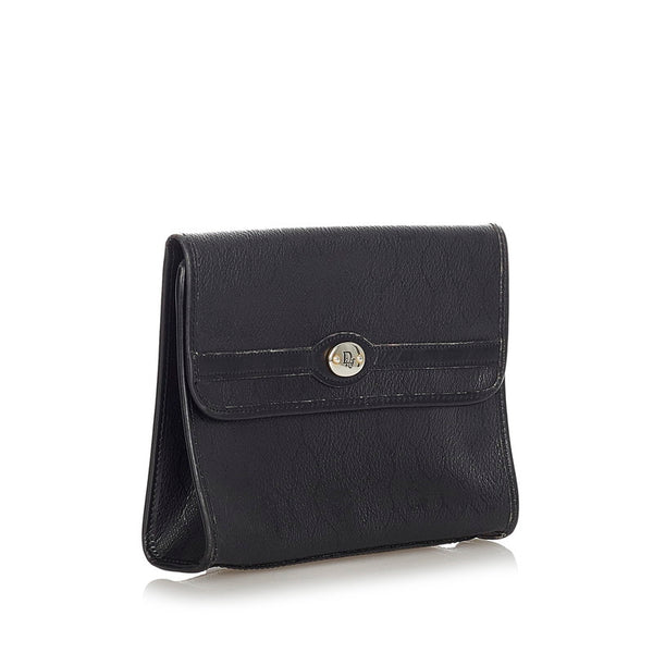 クリスチャンディオール ブラック PVC レザー ポーチ レディース Christian Dior 【中古】