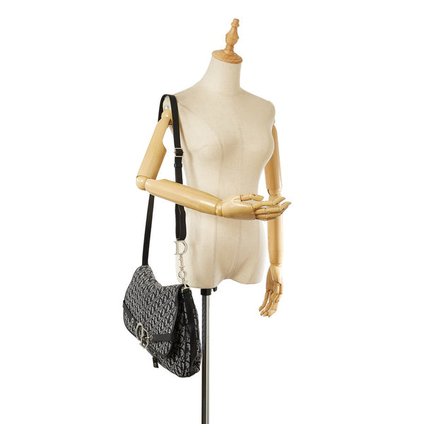 クリスチャンディオール トロッター BO L 1014 ネイビー キャンバス ショルダーバッグ レディース Christian Dior 【中古】