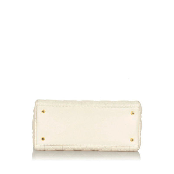 クリスチャンディオール レディディオール ホワイト レザー ショルダーバッグ レディース Christian Dior 【中古】