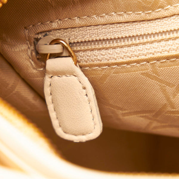 クリスチャンディオール レディディオール ホワイト レザー ショルダーバッグ レディース Christian Dior 【中古】