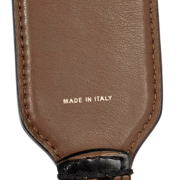 フェンディ ズッカ ストラップユーミニ 8AV105 ブラウン ブラック レザー ストラップ レディース FENDI 【中古】