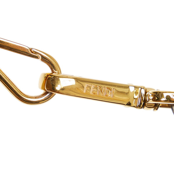 フェンディ ズッカ ストラップユーミニ 8AV105 ブラウン ブラック レザー ストラップ レディース FENDI 【中古】