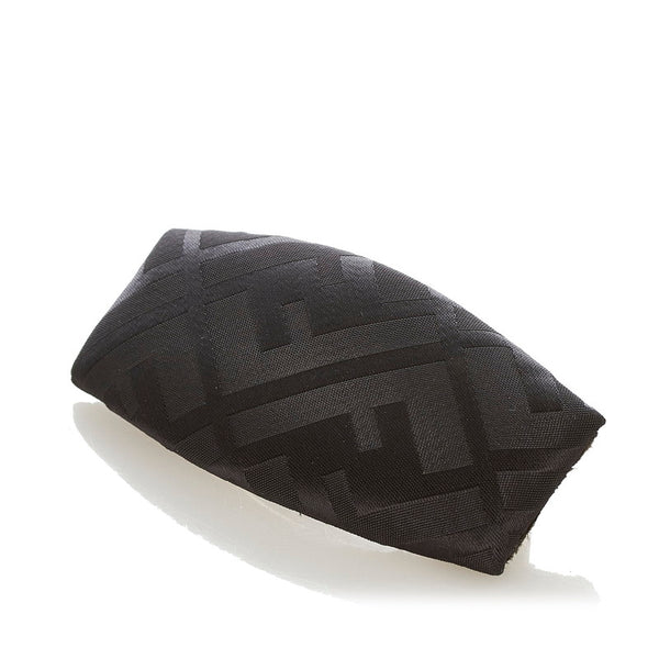 フェンディ ブラック ナイロン ズッカ バレッタ レディース FENDI 【中古】