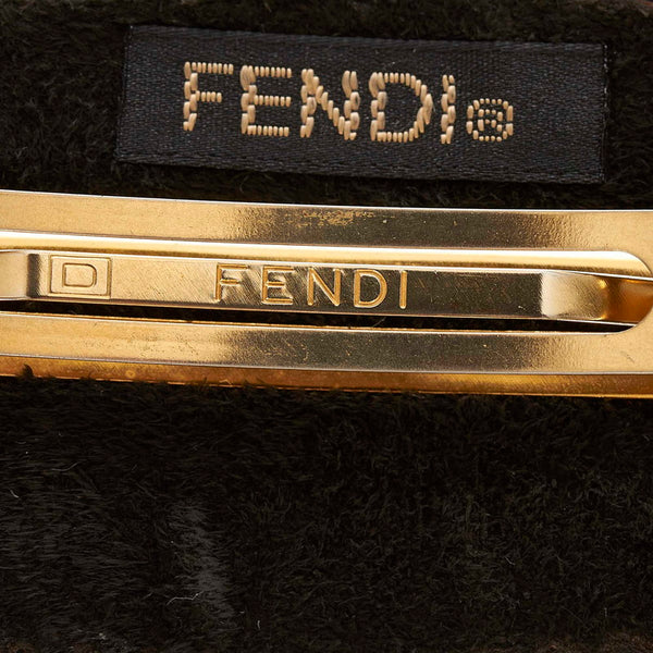 フェンディ ブラック ナイロン ズッカ バレッタ レディース FENDI 【中古】