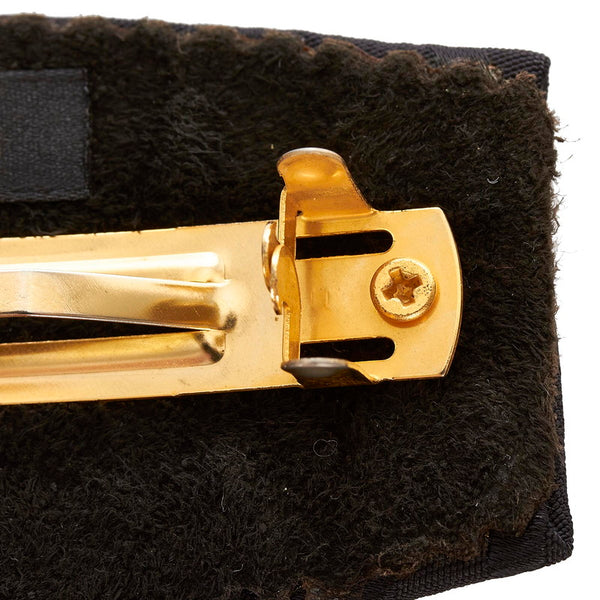 フェンディ ブラック ナイロン ズッカ バレッタ レディース FENDI 【中古】