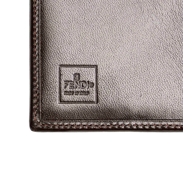 フェンディ ズッカ 2289 30153 ブラウン ベージュ キャンバス レザー 手帳カバー レディース FENDI 【中古】
