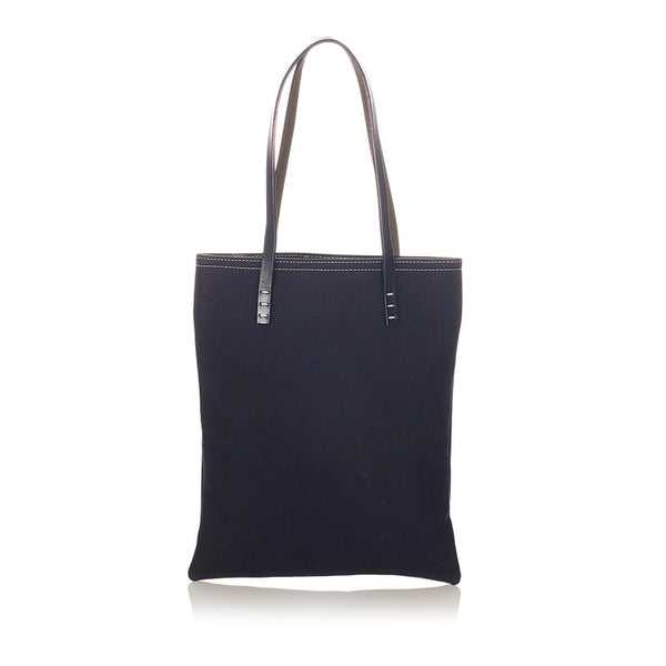 フェンディ トートバッグ ネイビー ブラック キャンバス レザー レディース FENDI 【中古】